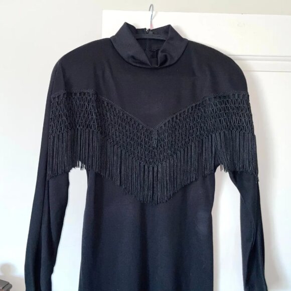 90s Black Western All that Jazz Dress - Picture 7 of 7